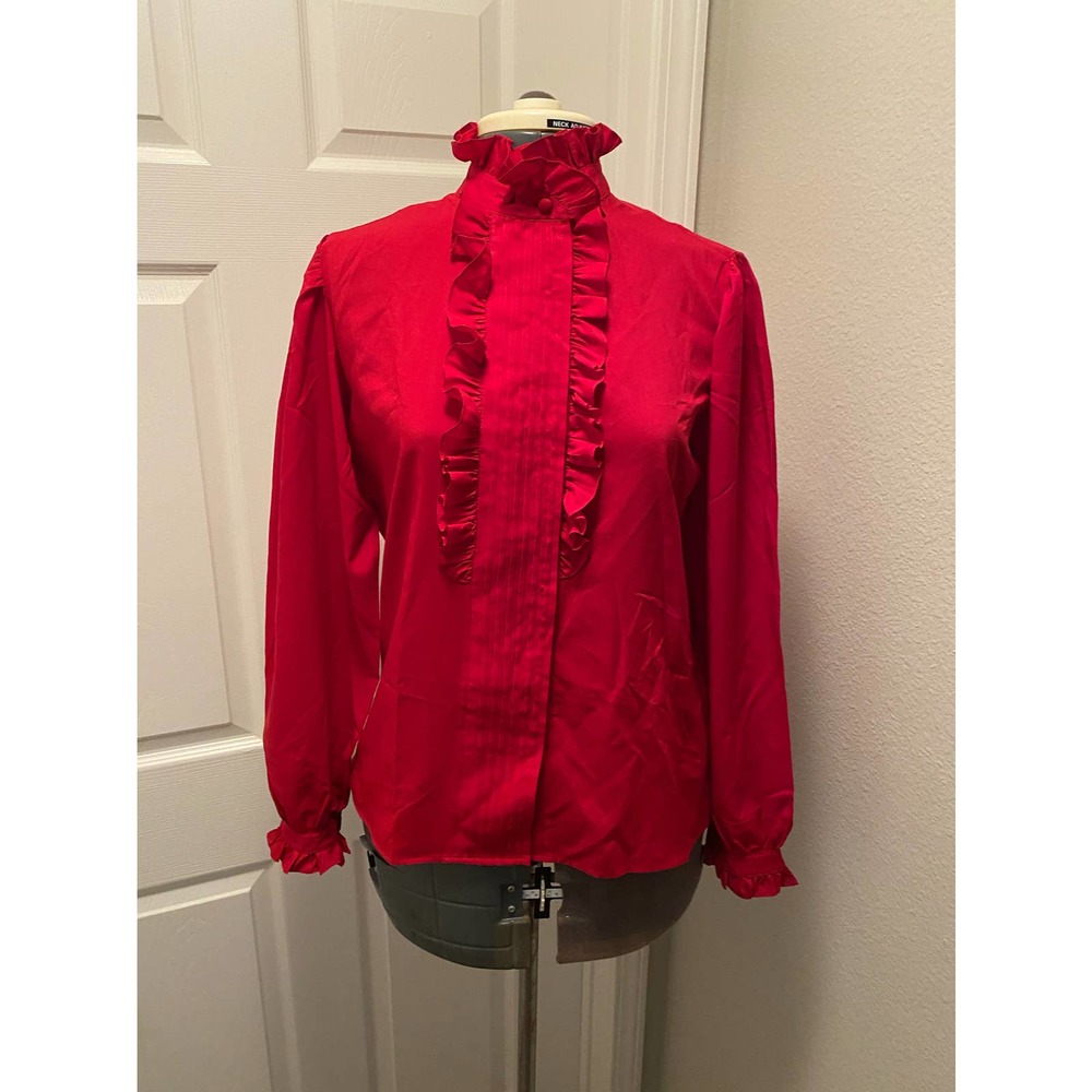 Vintage Red 80s Blouse